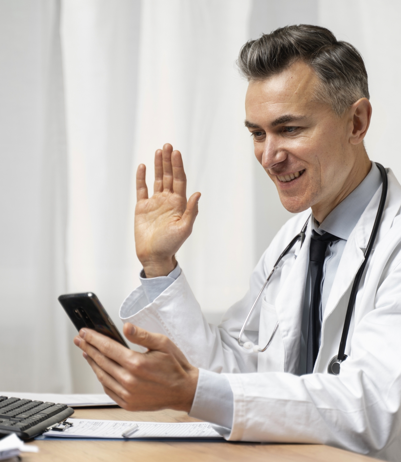 Doctor providing prescription assistance
